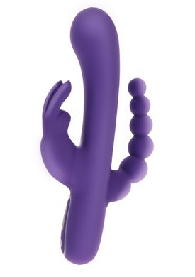 Вибратор-кролик с анальной елочкой Toy Joy фиолетовый, 21.5 х 4 см
