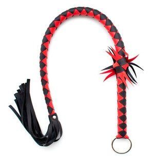 Смугастий флогер DS Fetish Stripe flogger black/red