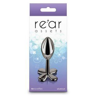 Анальная пробка металлическая NS Novelties Rear Assets Clover, черная