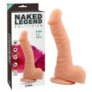 Фалоімітатор&nbsp;реалістичний Chisa Naked Legend Politician з мошонкою, на присосці, бежевий