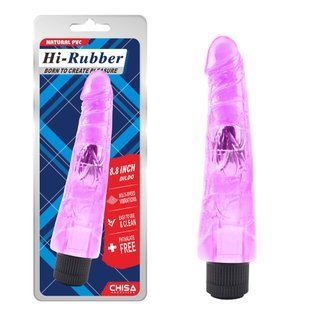 Вибратор Chisa&nbsp;Hi-Rubber&nbsp;с&nbsp;выраженной головкой, фиолетовый