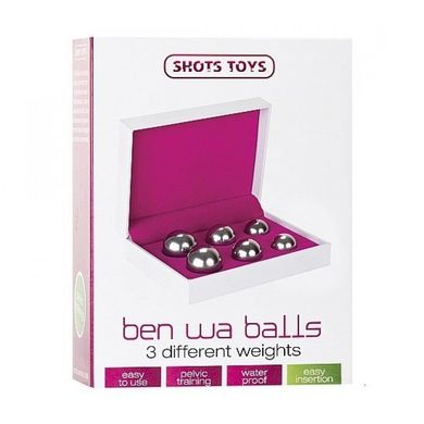 Набор вагинальных шариков Shots Toys, серебряные, 6 шт