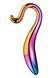 Изогнутый стеклянный фаллоимитатор Dream Toys Glamour Glass, разноцветный