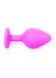 Анальна пробка з блакитним кристалом Plug-Jewellery Pink Silicon PLUG Medium-Light Blue Diamond