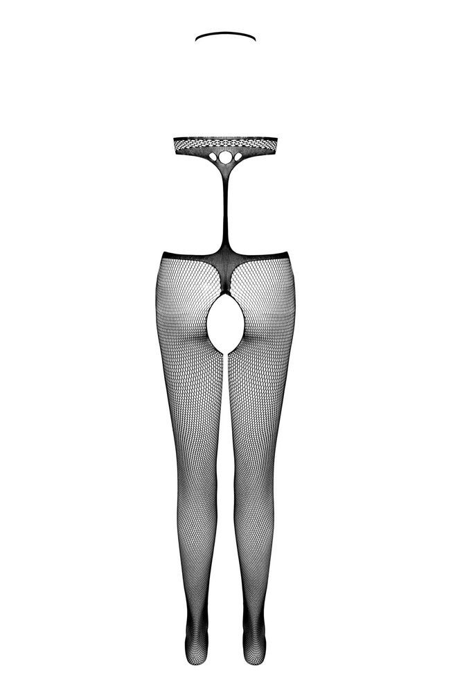 Комбінезон у сіточку з відкритим доступом Passion BS080 чорний, One Size
