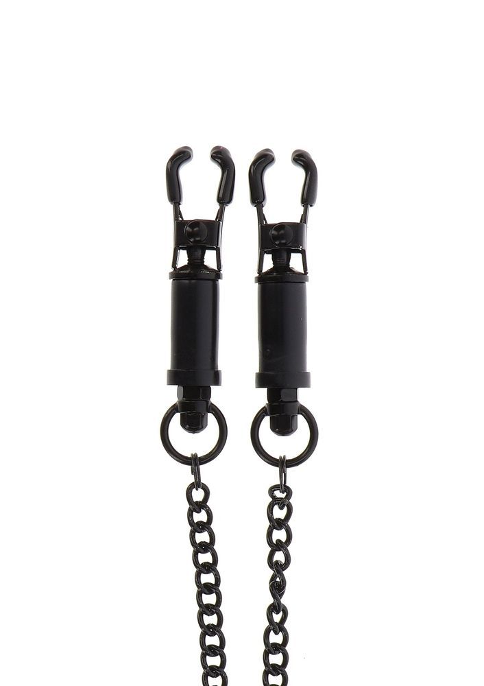 Зажимы на соски Taboom Nipple Play Heavy Duty Adjustable Clamps с чёрной цепочкой