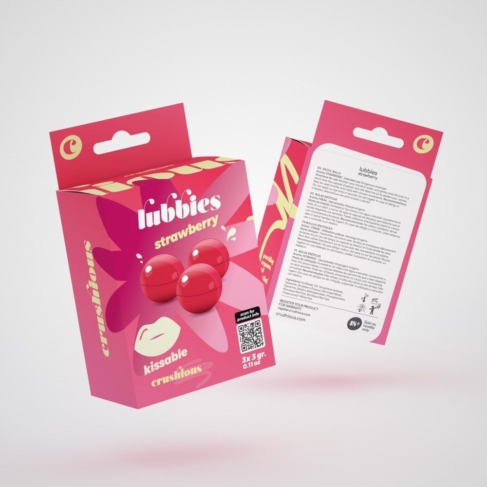 Кульки для масажу Crushious Lubbies зі смаком полуниці, 3 шт