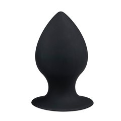 Анальная пробка с присоской Round Butt Plug черная, 8.5 см х 4 см