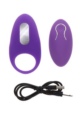 Вибро-эрекционное кольцо с дистанционным пультом Toy Joy фиолетовое, 8.9 х 4.2 см