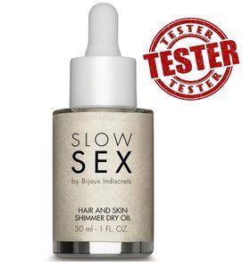 ТЕСТЕР/Мирцяюча суха олія-шиммер Slow Sex by Bijoux Indiscrets (при покупці 10 од., тестер за 1 грн)