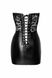 Платье виниловое с кружевом F300 Noir Handmade Solace со шнуровкой, черное, размер S