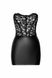 Платье виниловое с кружевом F300 Noir Handmade Solace со шнуровкой, черное, размер S