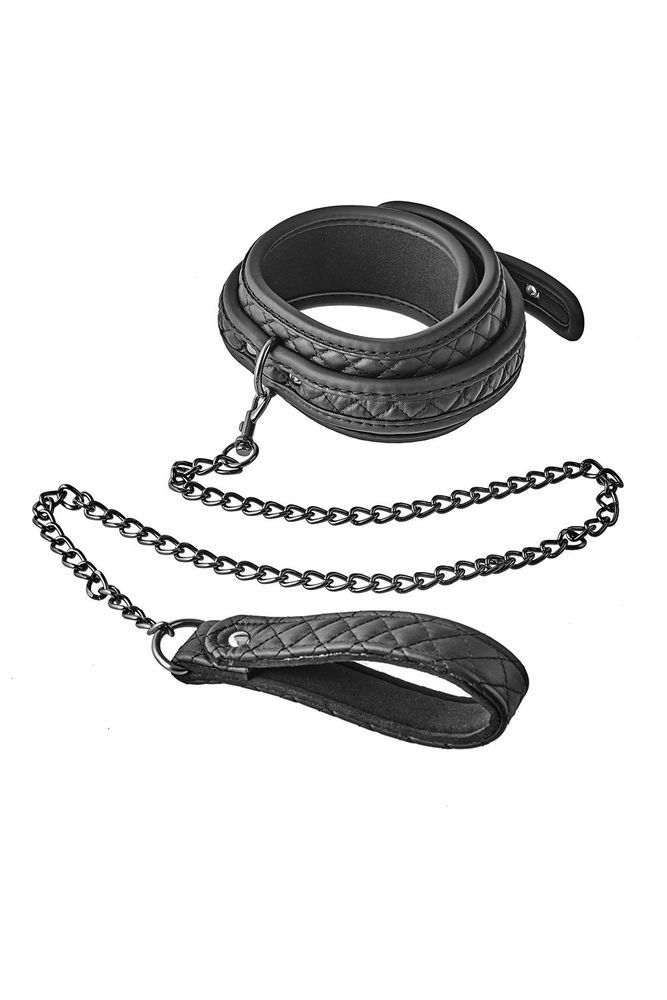 Ошейник с поводком Dream Toys BLAZE COLLAR LEASH DIAMOND BLACK