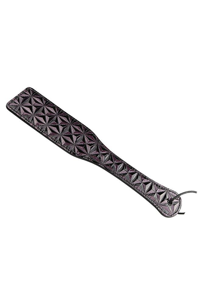 Шльопанка чорна Dream toys Blaze Luxury Fetish з фіолетовим тисненням
