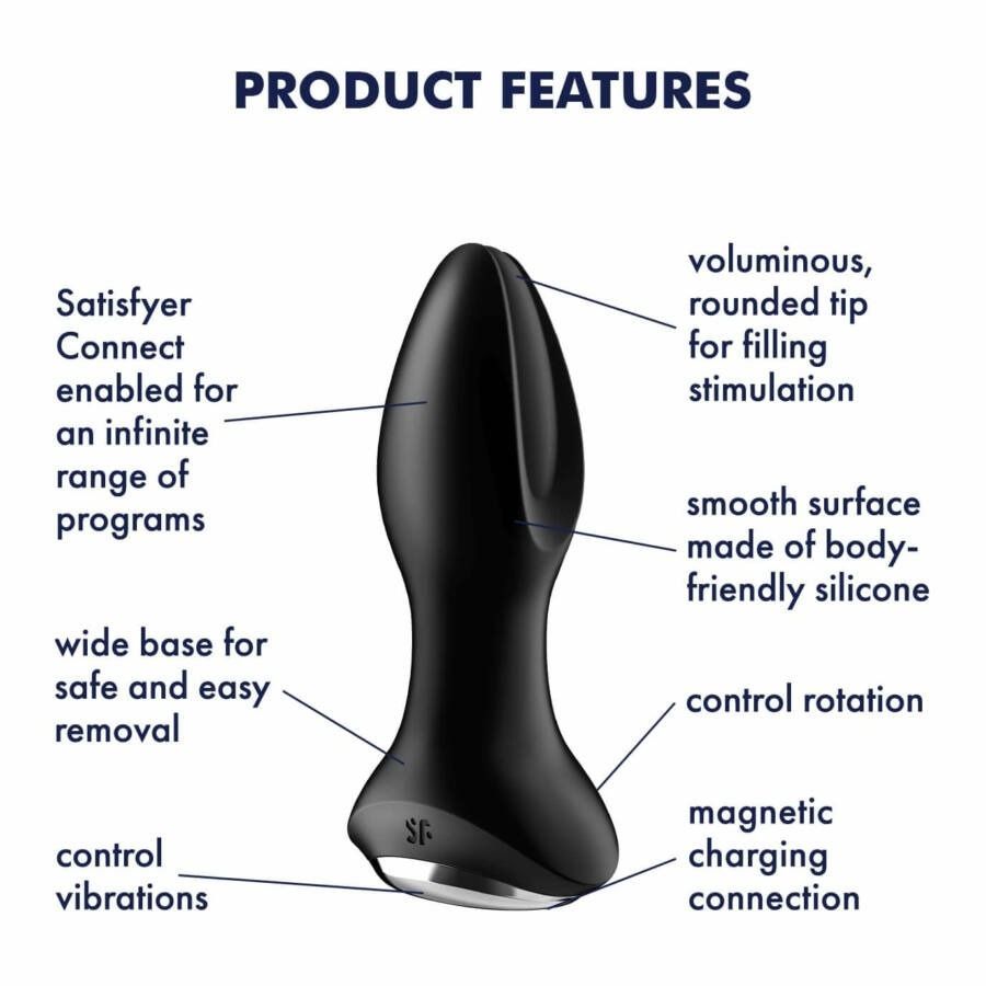 Анальная смарт-пробка с ротацией Satisfyer Rotator Plug 2+, черный