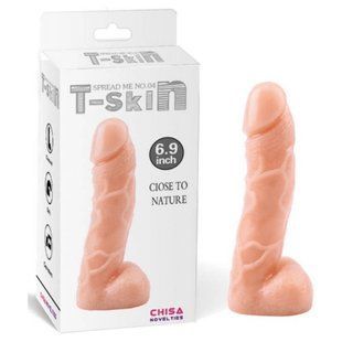 Фаллоимитатор реалистичный Chisa T-skin с яичками, бежевый