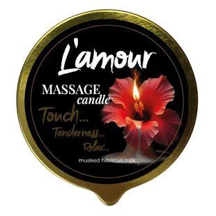 Массажная свеча L'amour Musked Hibiscus & Milk, золотая, 70 мл