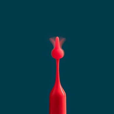 Вибратор для клитора с двумя насадками Romp Pop, красный, 14.3 х 2.4 см