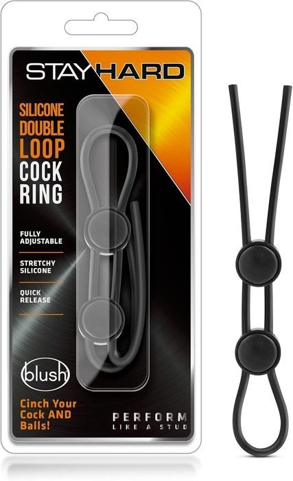 Регулируемое эрекционное кольцо STAY HARD DOUBLE LOOP BLACK