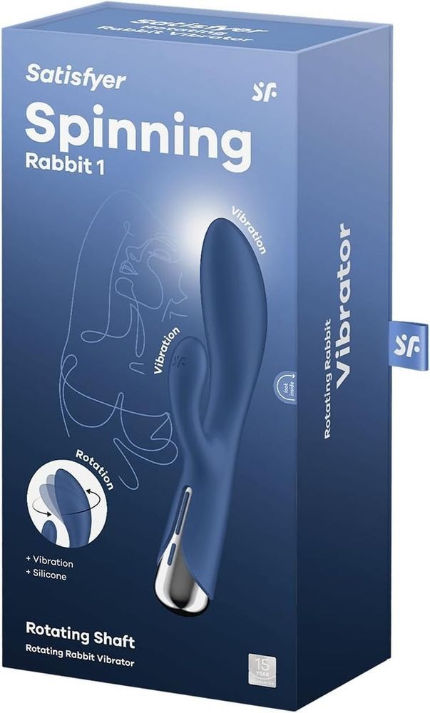 Вібратор кролик із ротацією Satisfyer Spinning Rabbit 1, синій