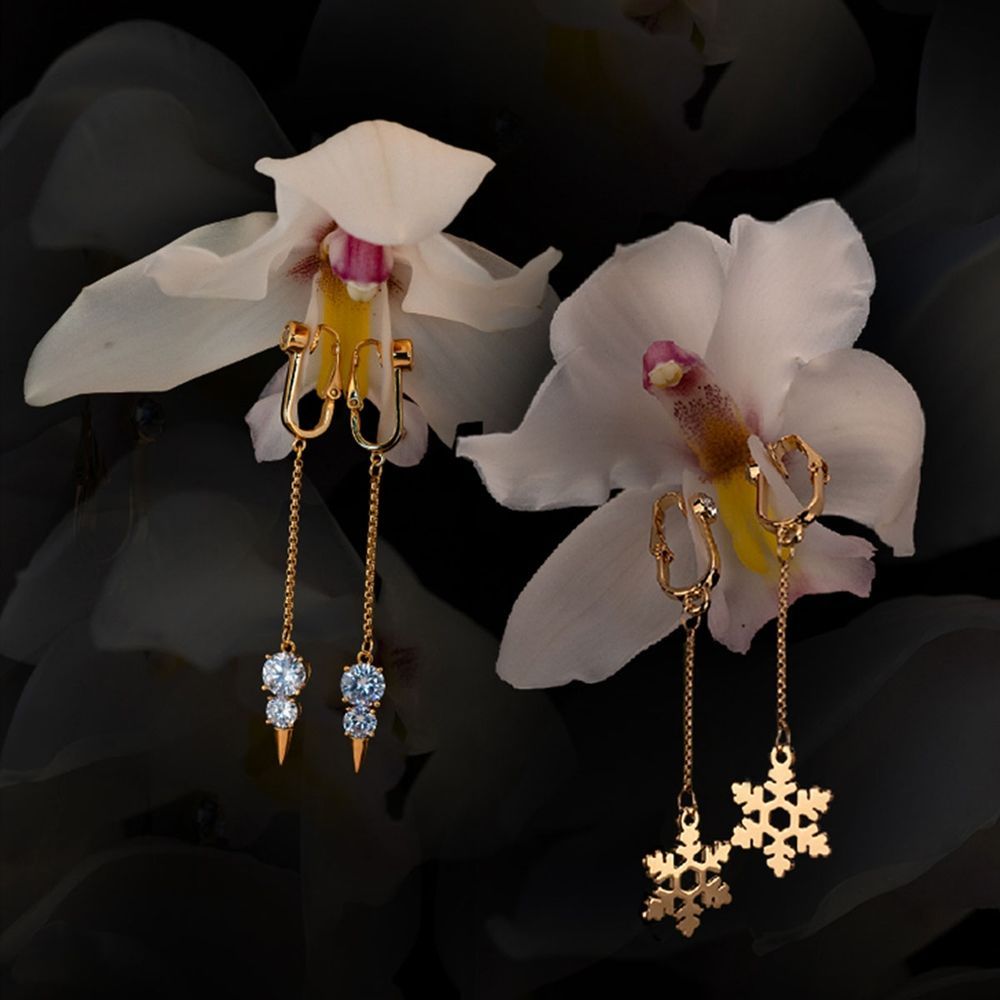 Прикраси для клітора та статевих губ UPKO Non-pierced Jewelry Snowman з гірським кришталем, золотисті
