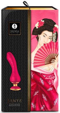 Вибратор Shunga Sanya с ручкой на подсветке, розовый, 18.5 см х 3.8 см