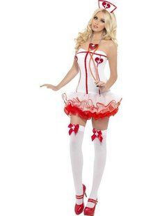 Костюм сексуальной медсестры Nurse бело-красный, XS