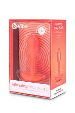 Анальна пробка с вибрацией размер S B-Vibe Vibrating Snug Plug 1, оранжевая
