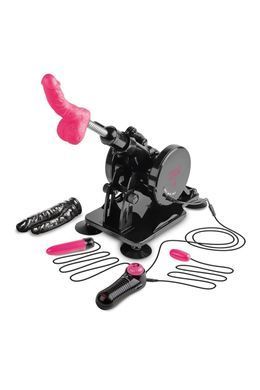 Секс-машина Dreamtoys Sex Room Sex Machine с насадками и пультом, черная