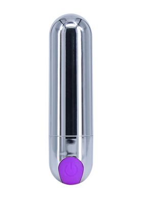 Вибропуля Strong Bullet Vibrator Silver/Purple USB 10 режимов вибрации