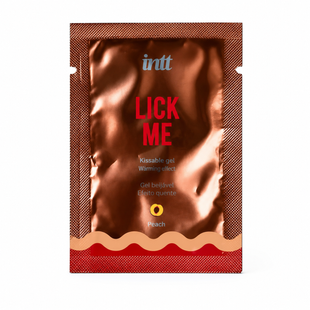 Сашет Съедобный лубрикант INTT Lick Me Peach со вкусом персика с эффектом тепла, 2 мл