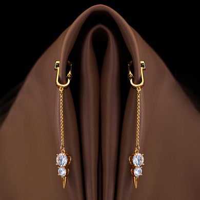Прикраси для клітора та статевих губ UPKO Non-pierced Jewelry Snowman з гірським кришталем, золотисті