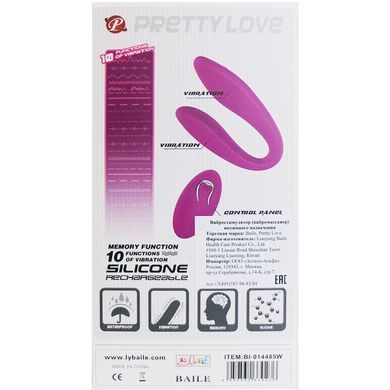 Вібратор для пар Pretty Love Letitia з пультом керування, фуксія