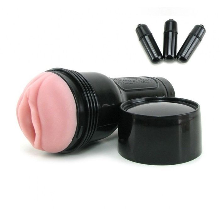 Мастурбатор у колбі з трьома віброкулями Fleshlight Vibro Pink Lady Touch