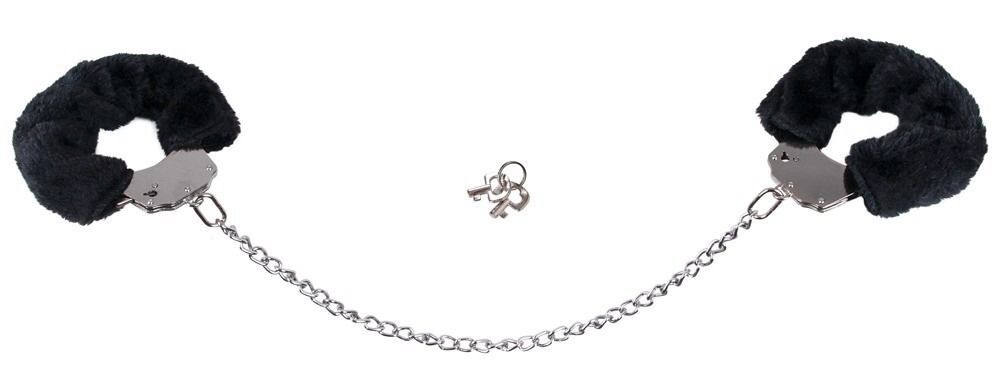 Наручники металлические You2Toys Bigger Furry Handcuffs с черным мехом