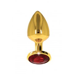 Анальна металева пробка M (Medium) з каменем червоного кольору Butt Plug With Diamond Jewel Taboom