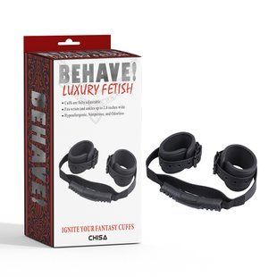 Фиксаторы&nbsp;для&nbsp;рук&nbsp;Chisa Behave!&nbsp;Ignite&nbsp;Your&nbsp;Fantasy&nbsp;Cuffs&nbsp;с&nbsp;держателем, черные