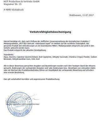Органический лубрикант на водной основе Hot Bio Lube Super, 50 мл