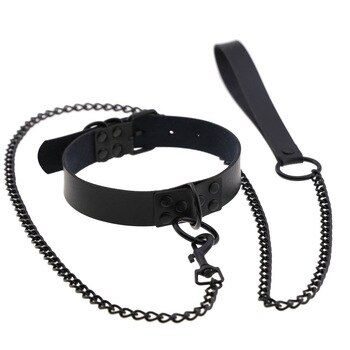Нашийник з повідцем DS Fetish Collar with leash black