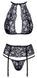 Комплект белья из нежного цветочного кружева Kissable Bra Set Lace черный, S/M