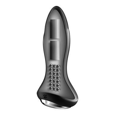 Анальная смарт пробка с вибрацией и бусинами Satisfyer Rotator Plug 1 Connect App черная