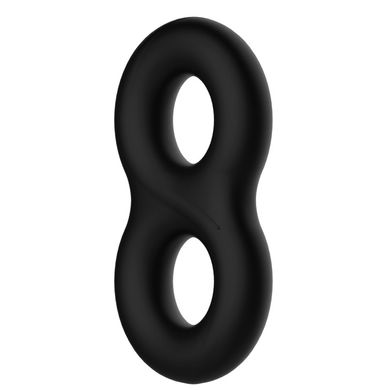 Двойное эрекционное кольцо на пенис и мошонку Crazy Bull , силиконовое, черное, 8.5 х 2 см