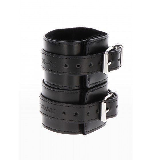 Регулируемые наручники из кожзама с бархатной подкладкой Taboom Wrist Cuffs, чёрные