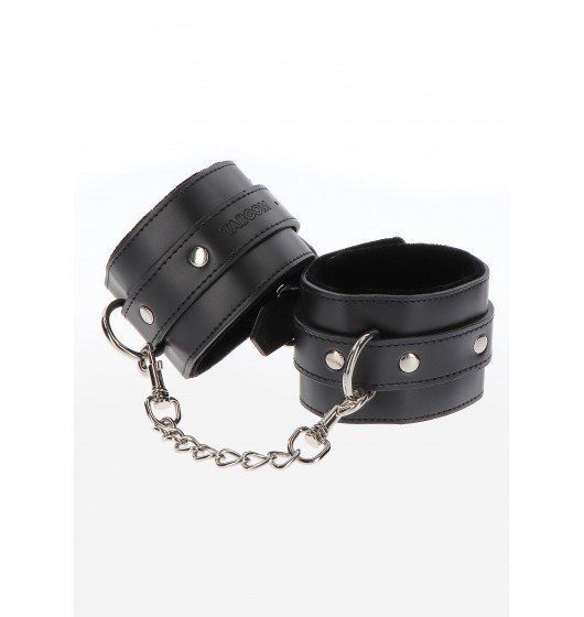 Регулируемые наручники из кожзама с бархатной подкладкой Taboom Wrist Cuffs, чёрные