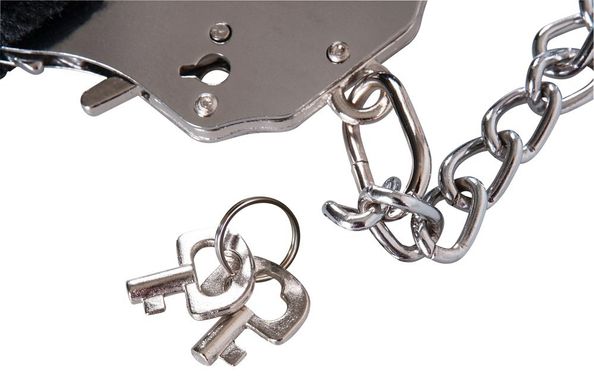 Наручники Bigger Furry Handcuffs, 6 - 12 см, чорні