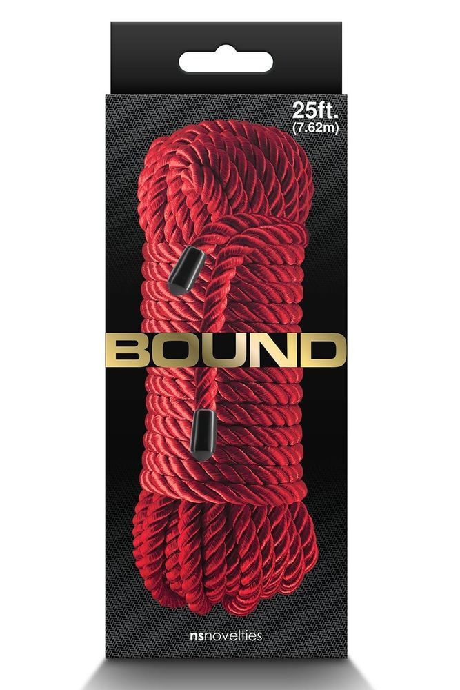 Шелковистая веревка для шибари NS Novelties Bound красная