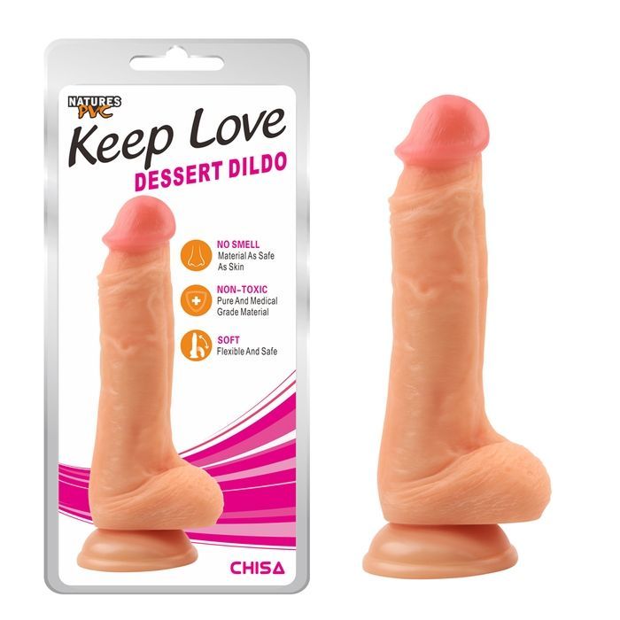 Фалоімітатор реалістичний Chisa&nbsp;Keep&nbsp;Love Dessert Dildo на присосці, бежевий
