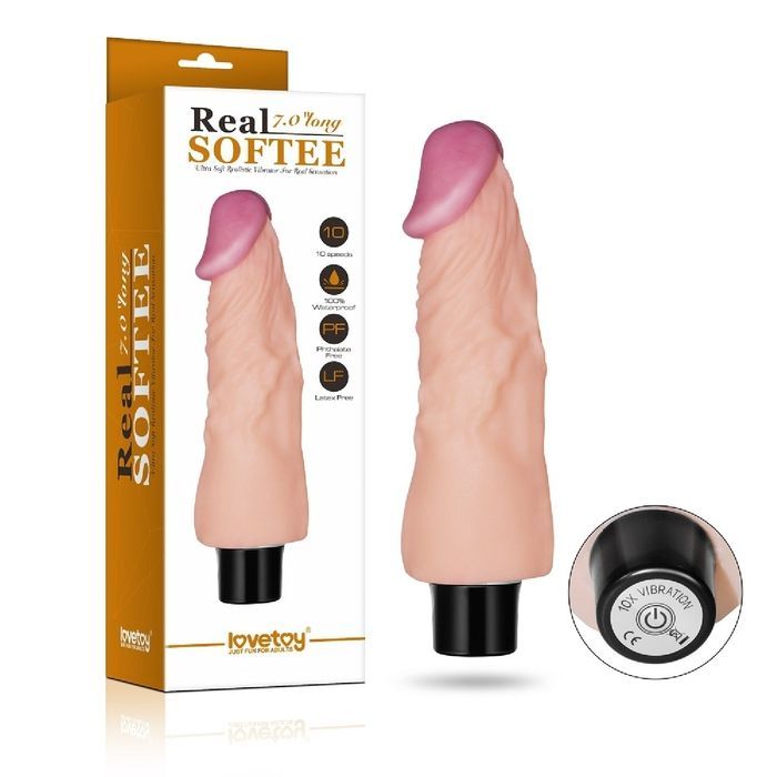 Вибратор реалистичный Lovetoy Real Softee на батарейках, телесного цвета