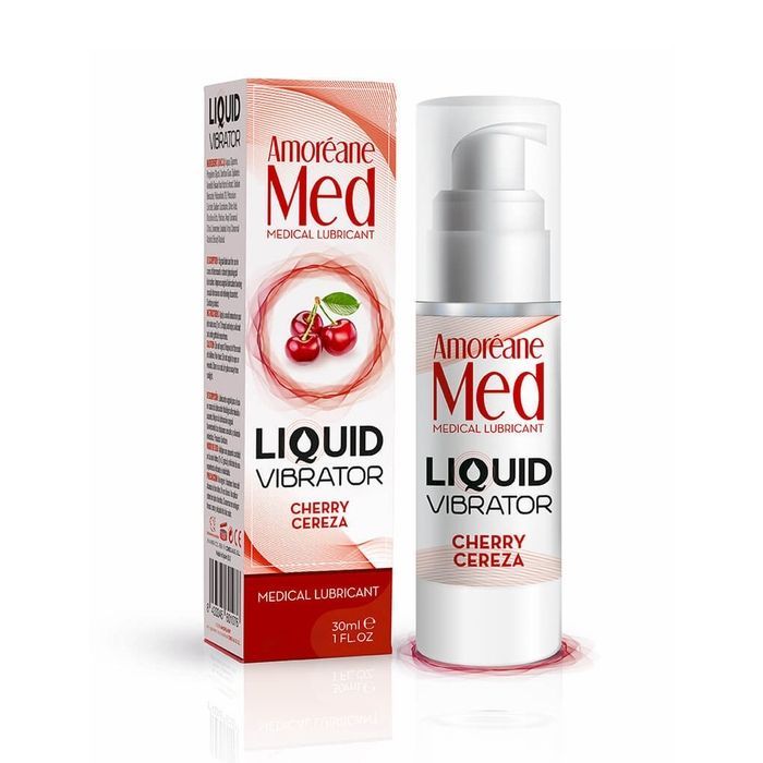 Жидкий вибратор Amoreane Med Liquid Vibrator Cherry с ароматом вишни, 30 мл