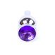 Анальная пробка с камнем Plug-Jewellery Silver BUTT PLUG- Purple